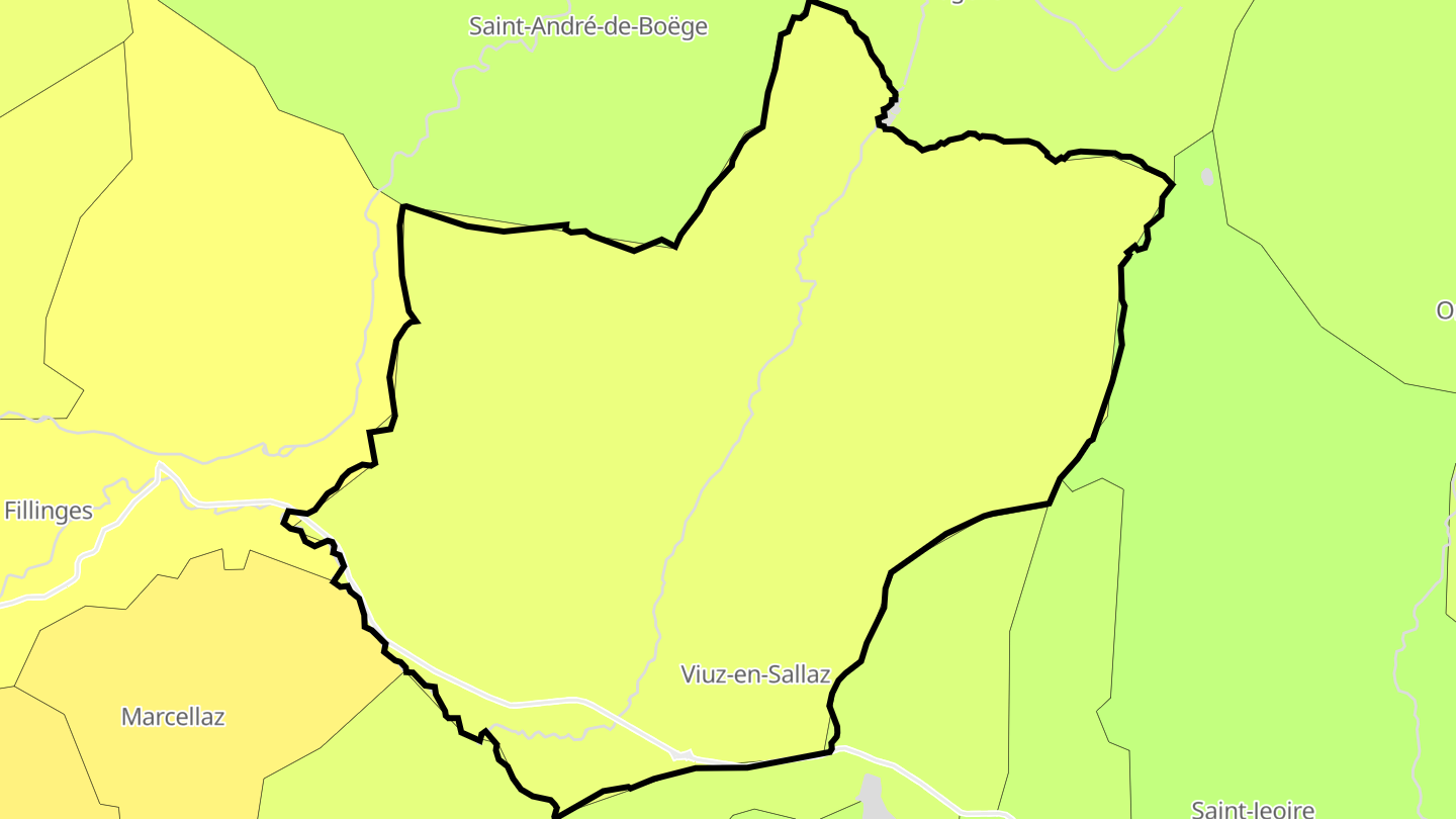 Carte des prix de l'immobilier Viuz-en-Sallaz