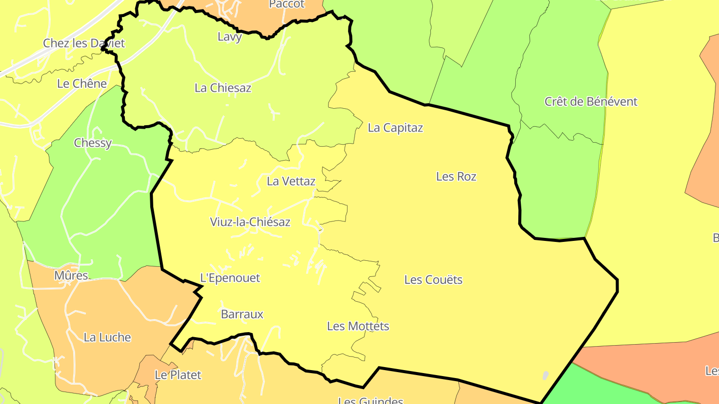 Carte des prix de l'immobilier Viuz-la-Chiésaz