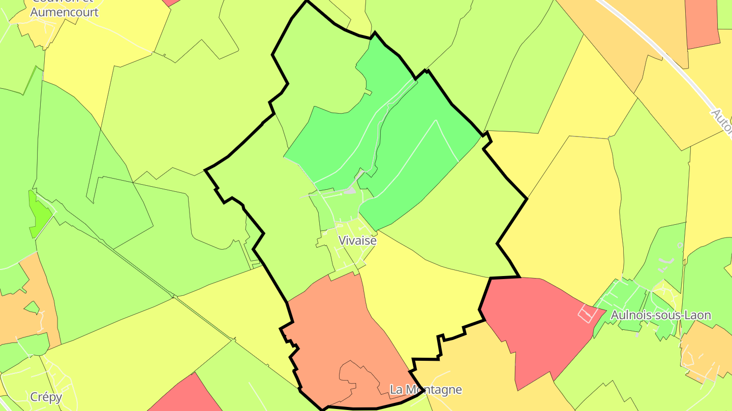 Carte des prix de l'immobilier Vivaise