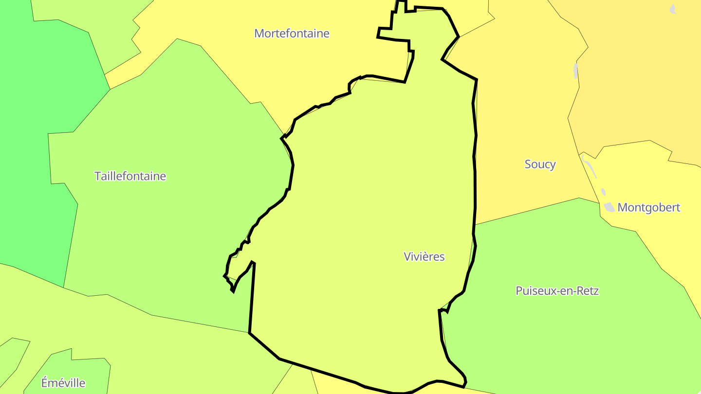 Carte des prix de l'immobilier Vivières