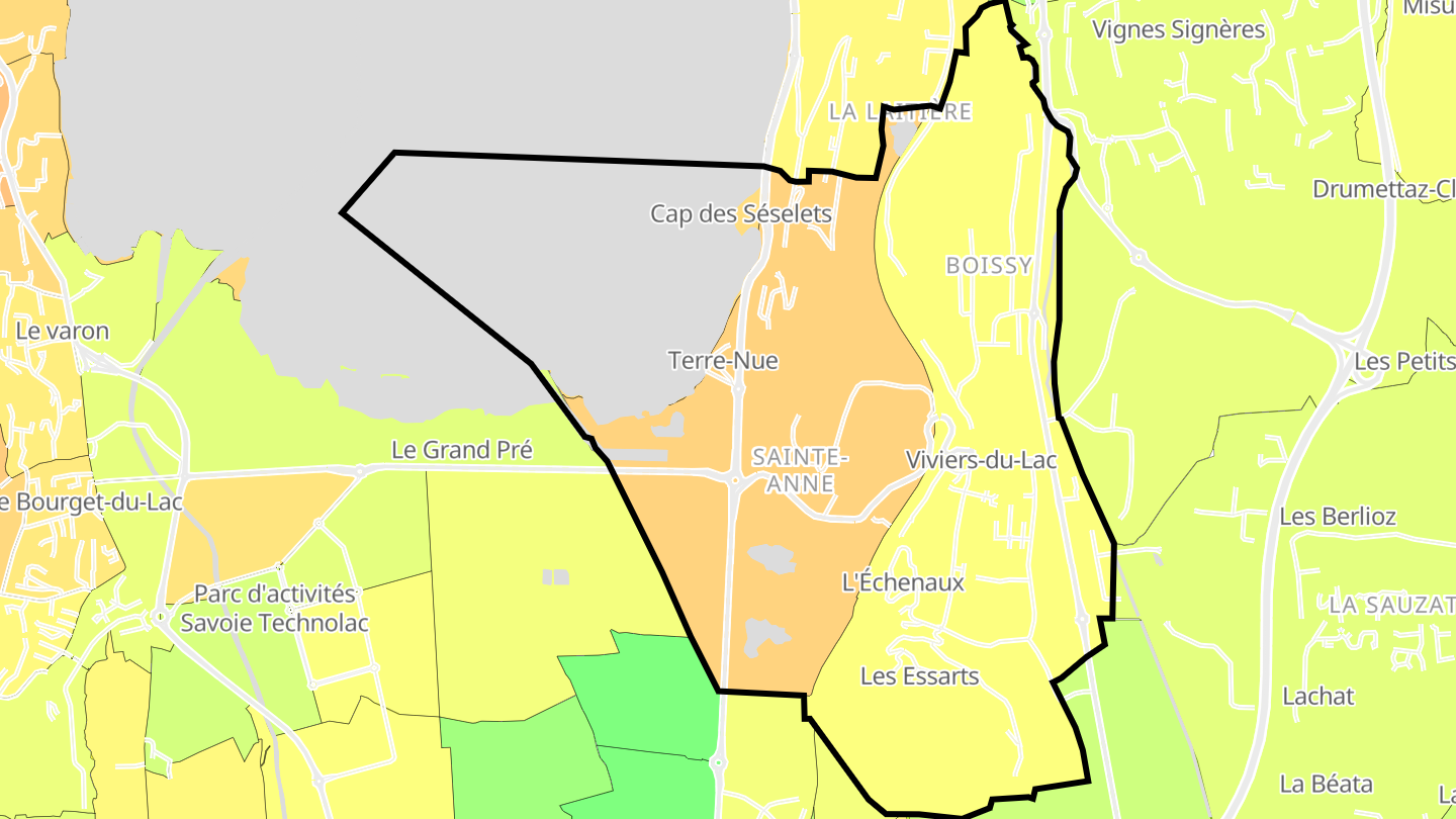 Carte des prix de l'immobilier Viviers-du-Lac