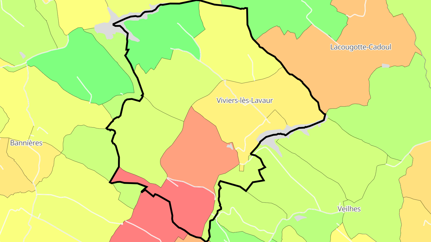 Carte des prix de l'immobilier Viviers-lès-Lavaur