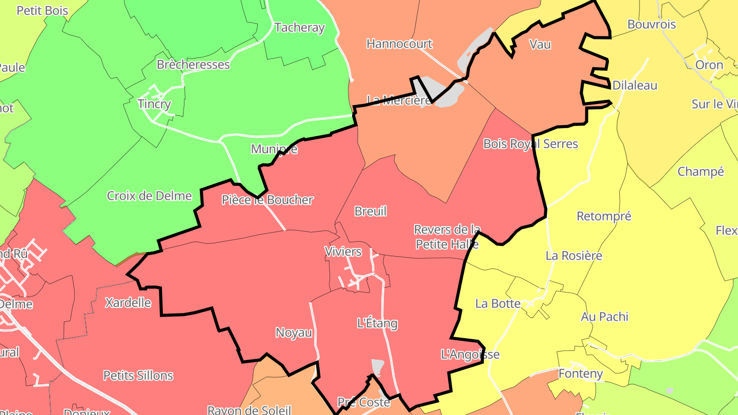 Carte des prix de l'immobilier Viviers