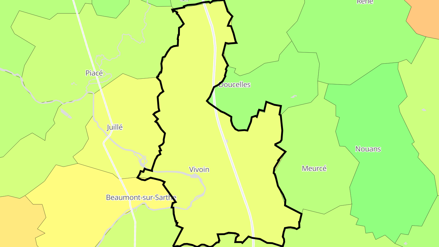 Carte des prix de l'immobilier Vivoin