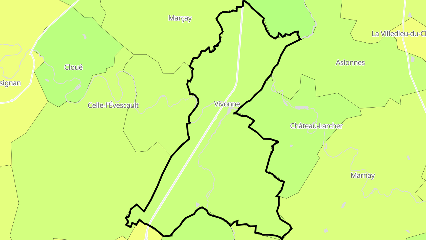 Carte des prix de l'immobilier Vivonne