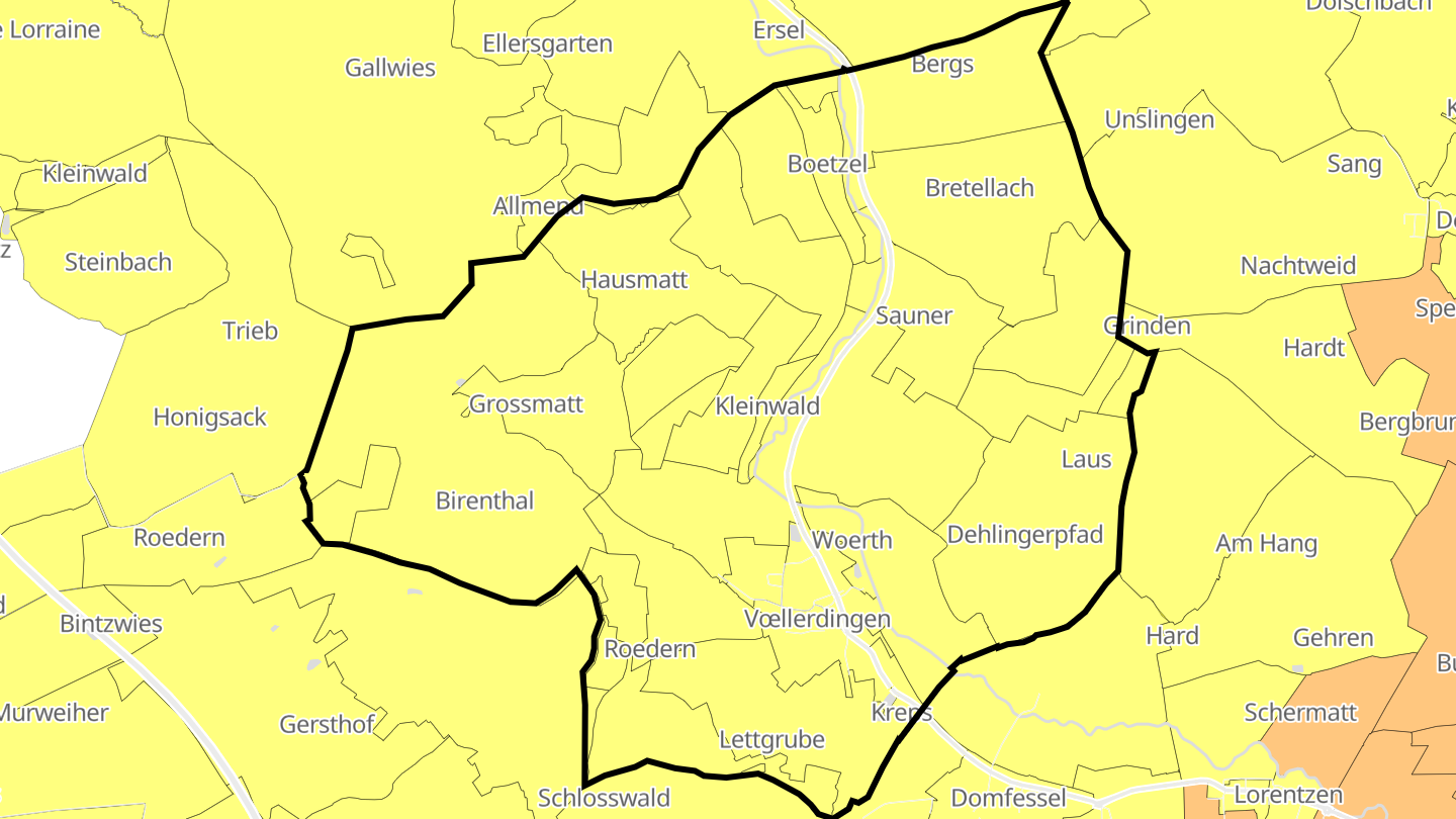 Carte des prix de l'immobilier Vœllerdingen