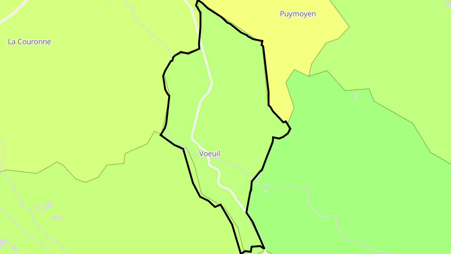 Carte des prix de l'immobilier Vœuil-et-Giget