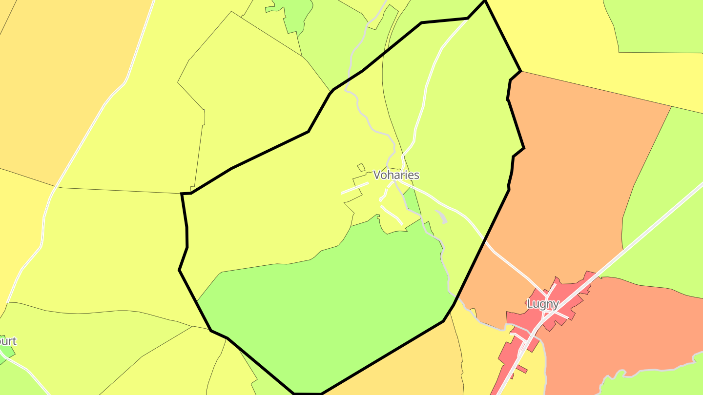 Carte des prix de l'immobilier Voharies
