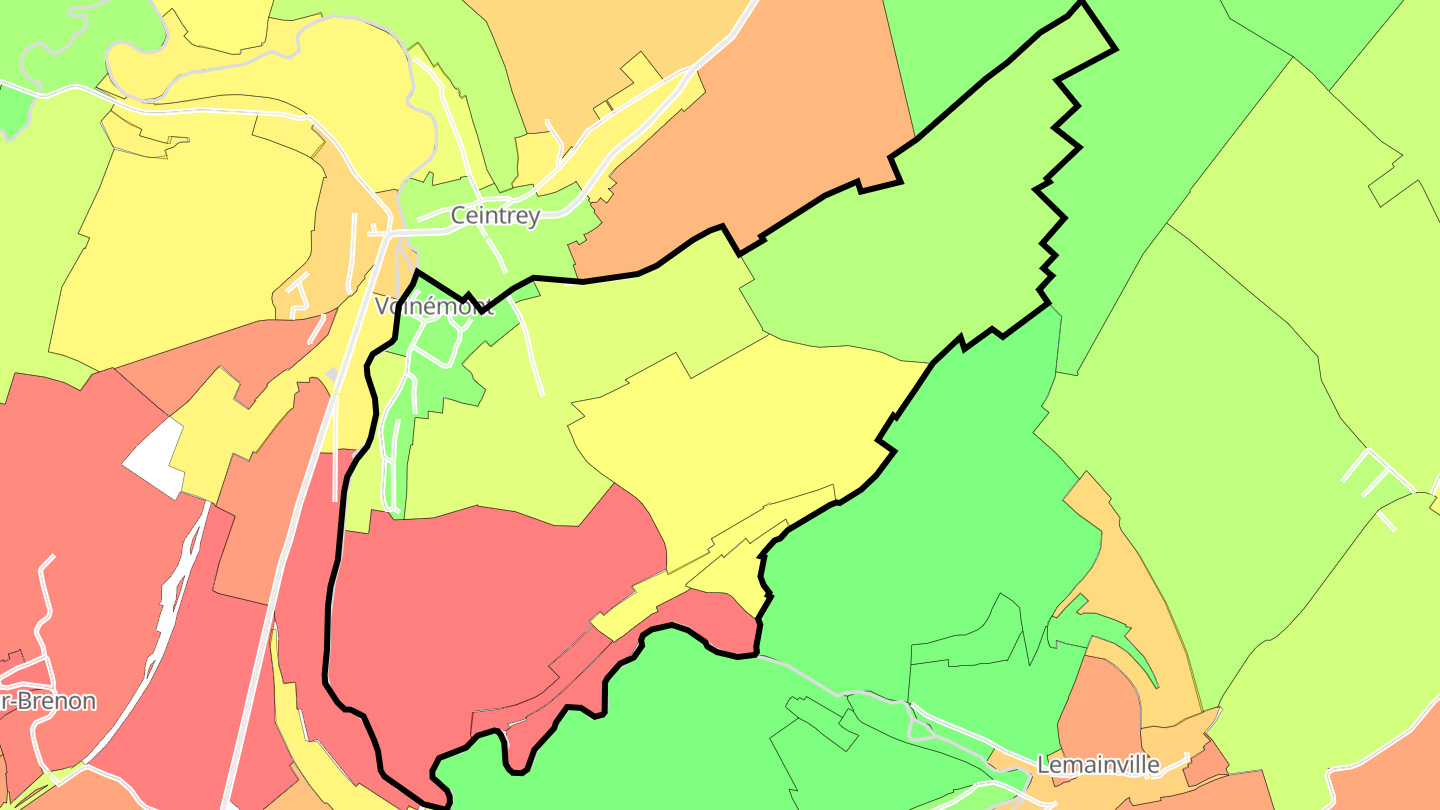 Carte des prix de l'immobilier Voinémont