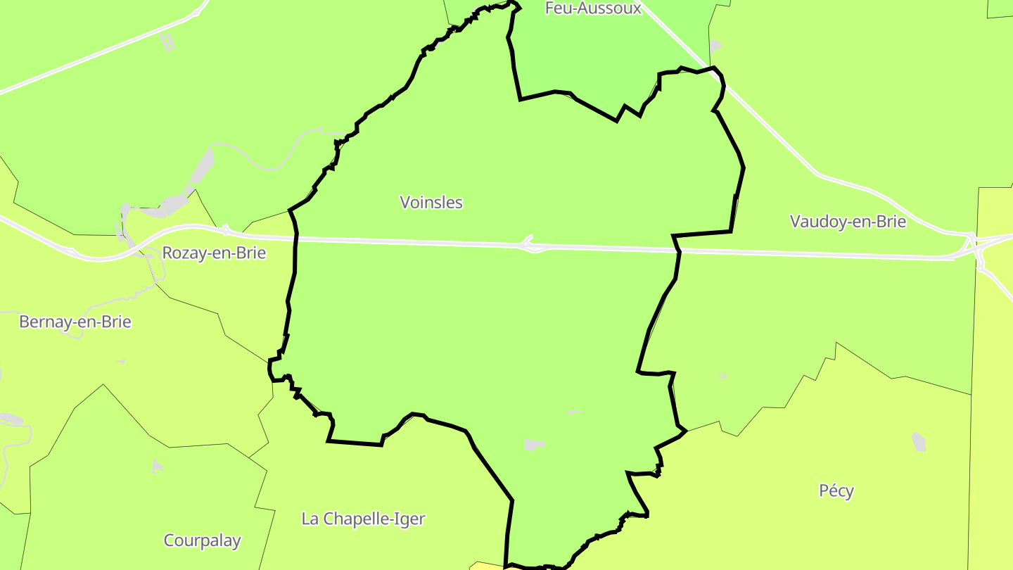 Carte des prix de l'immobilier Voinsles