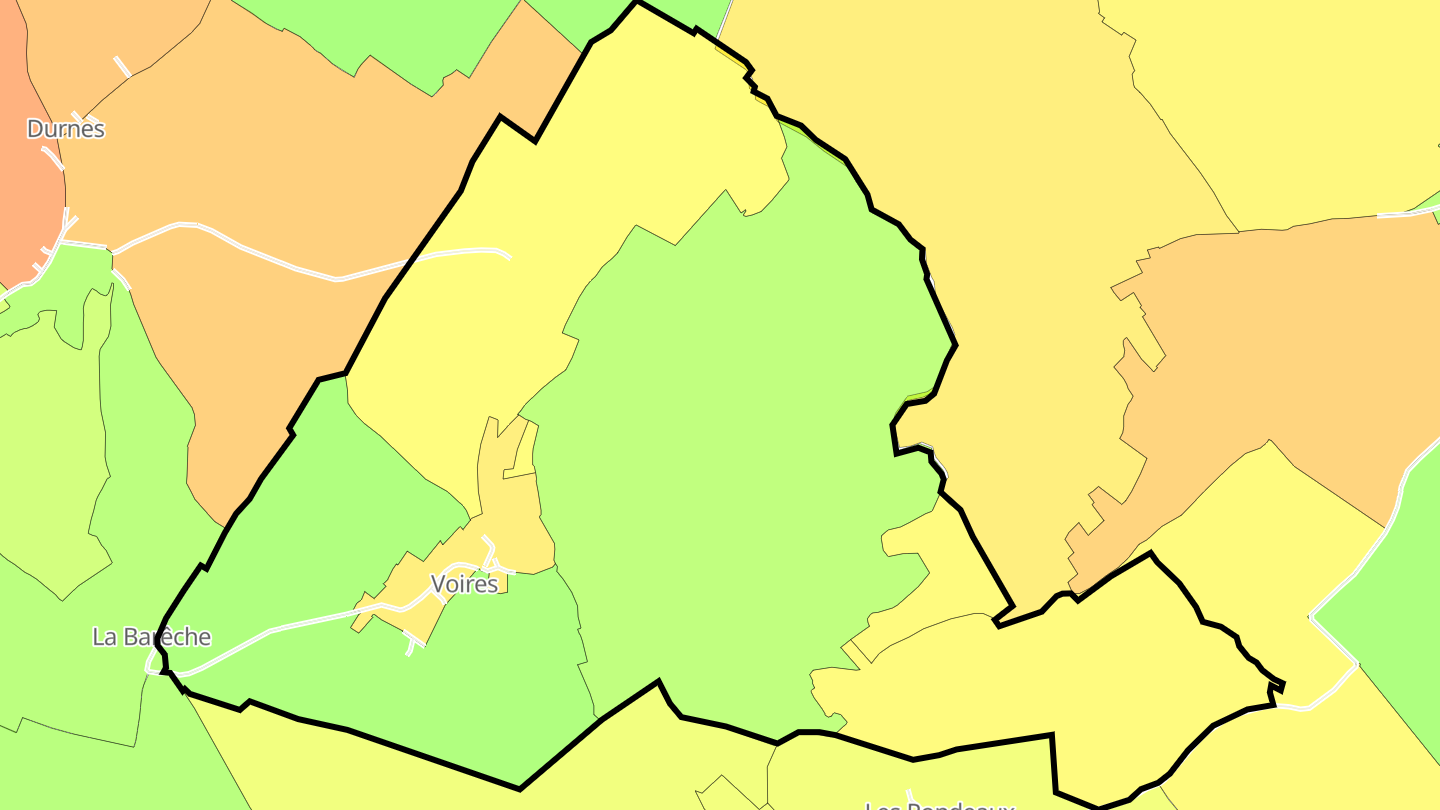 Carte des prix de l'immobilier Voires