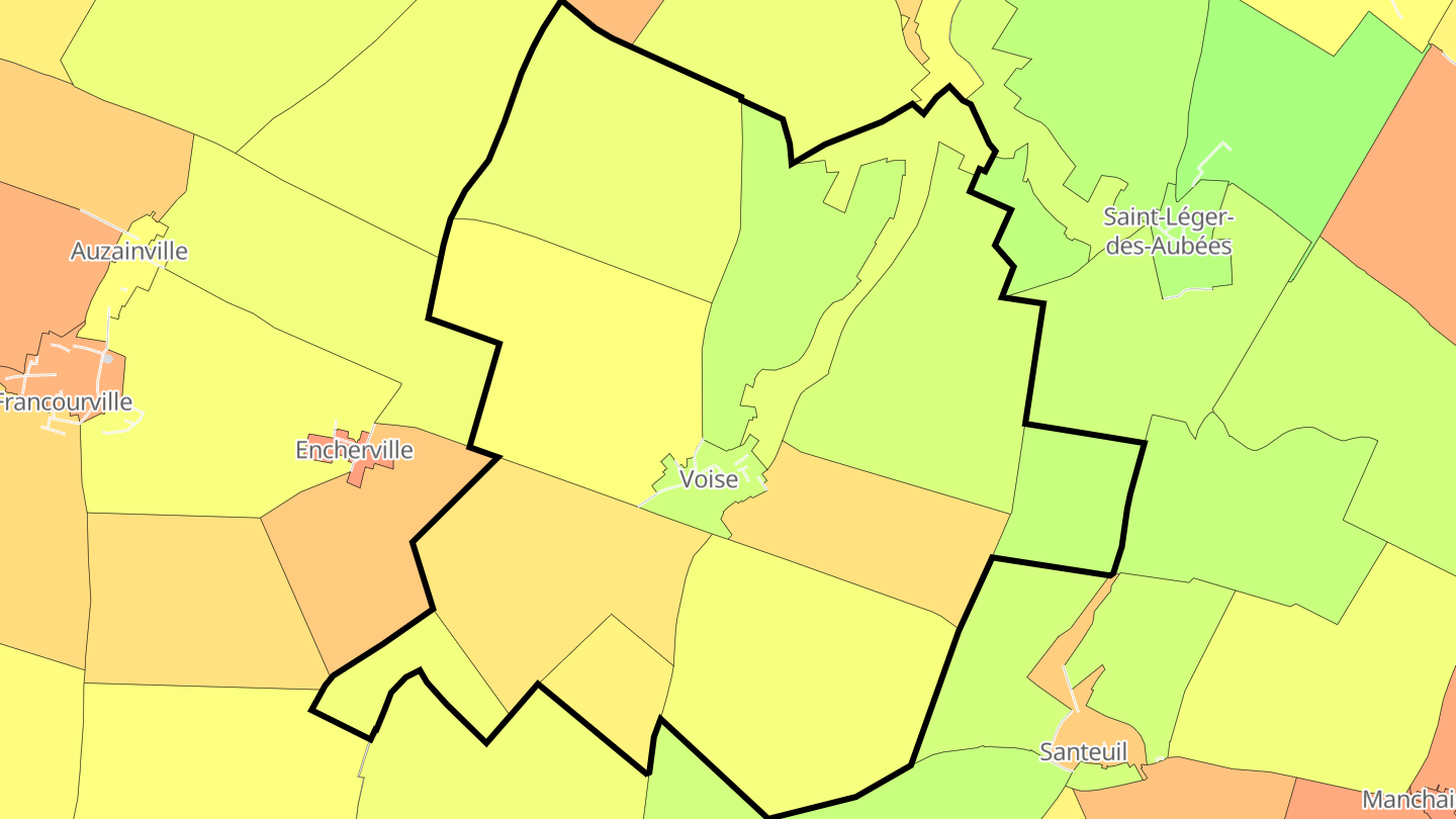Carte des prix de l'immobilier Voise