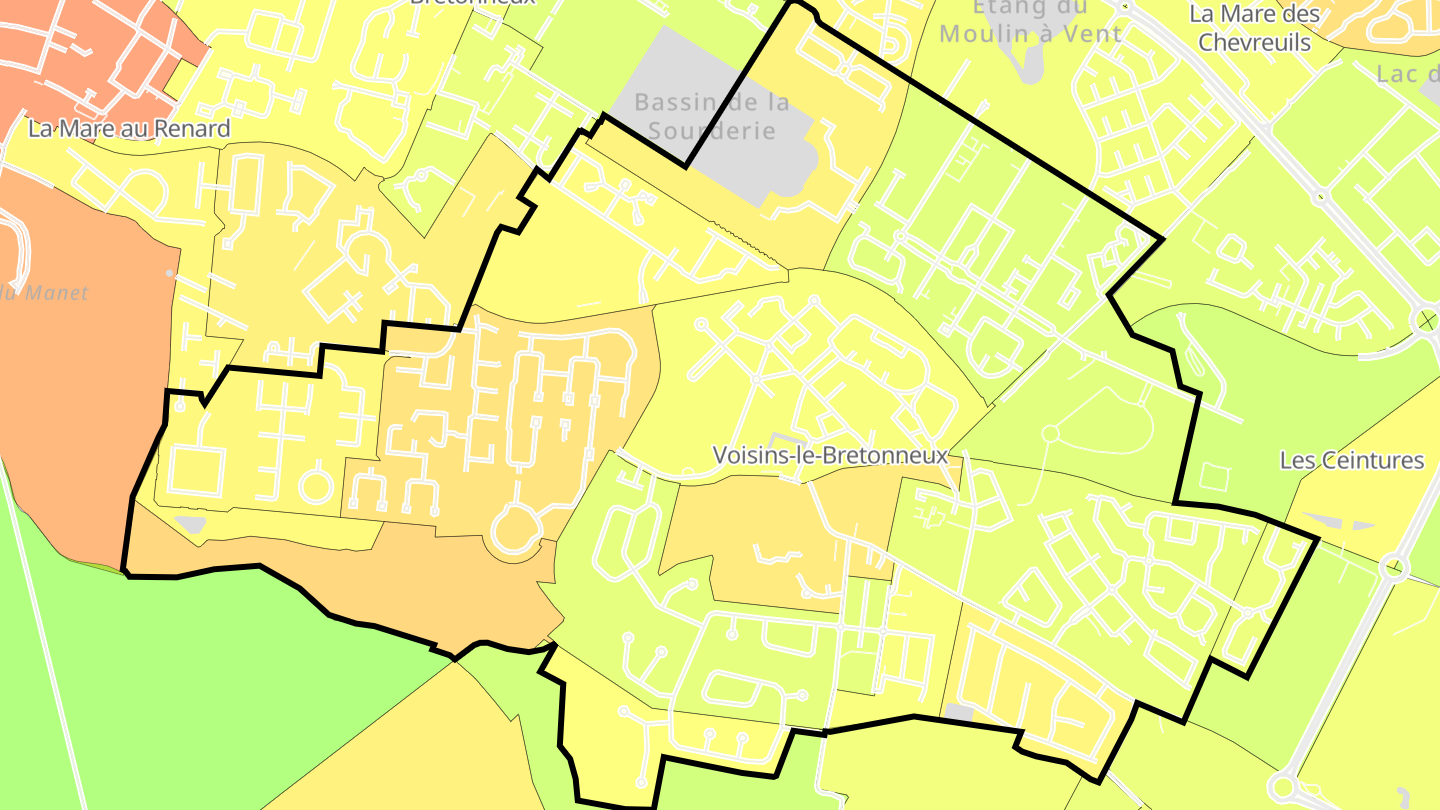 Carte des prix de l'immobilier Voisins-le-Bretonneux