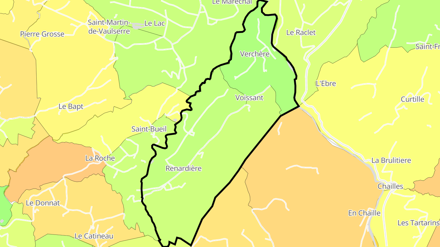 Carte des prix de l'immobilier Voissant