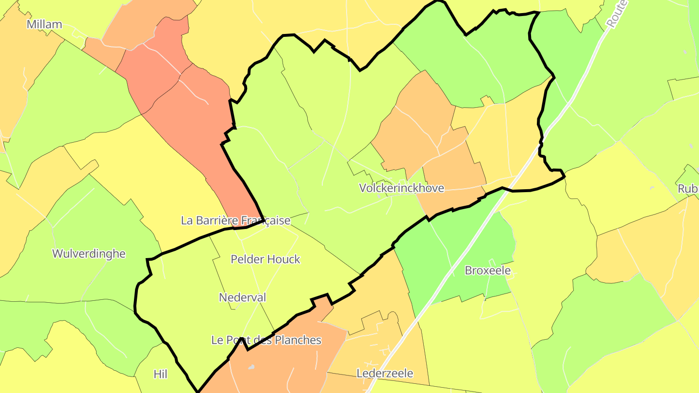 Carte des prix de l'immobilier Volckerinckhove