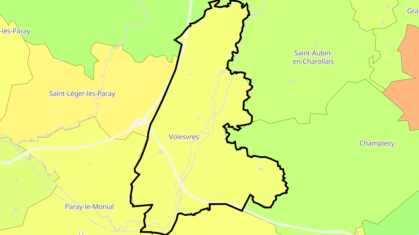 Carte des prix de l'immobilier Volesvres