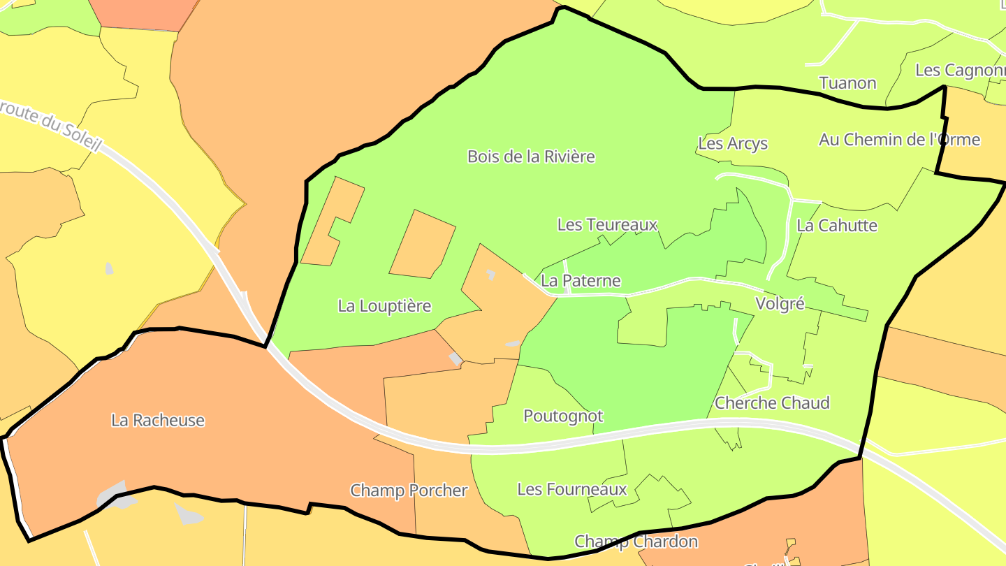 Carte des prix de l'immobilier Volgré