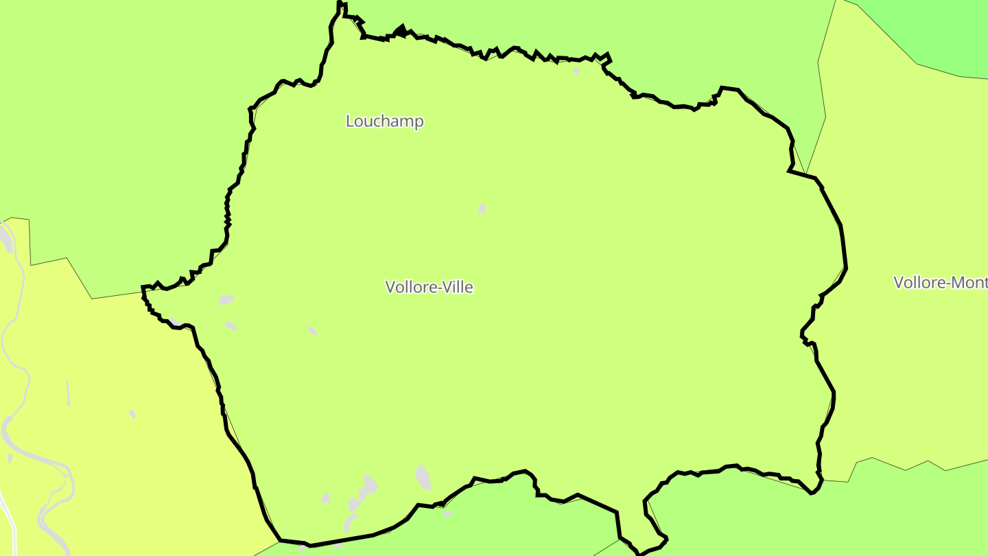 Carte des prix de l'immobilier Vollore-Ville