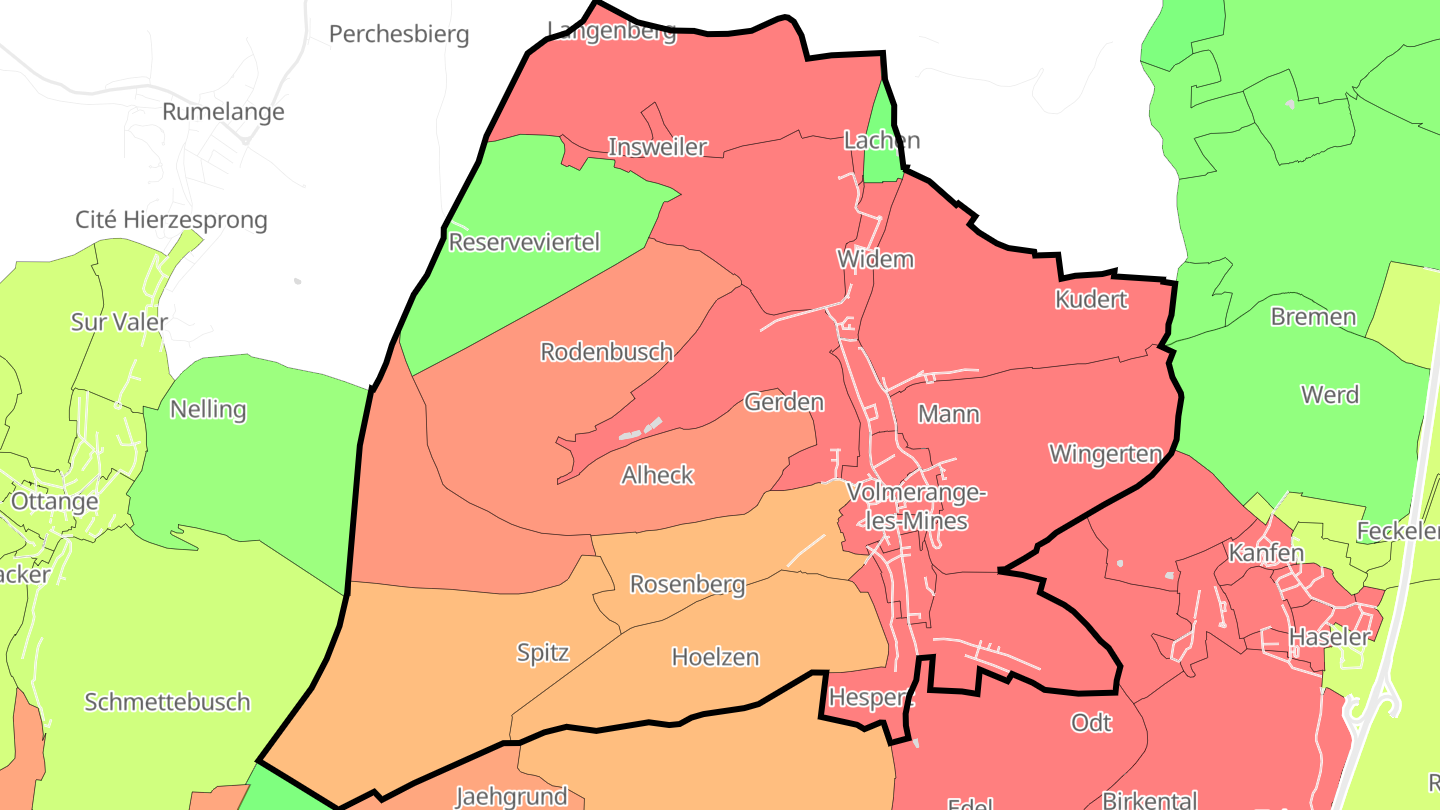Carte des prix de l'immobilier Volmerange-les-Mines