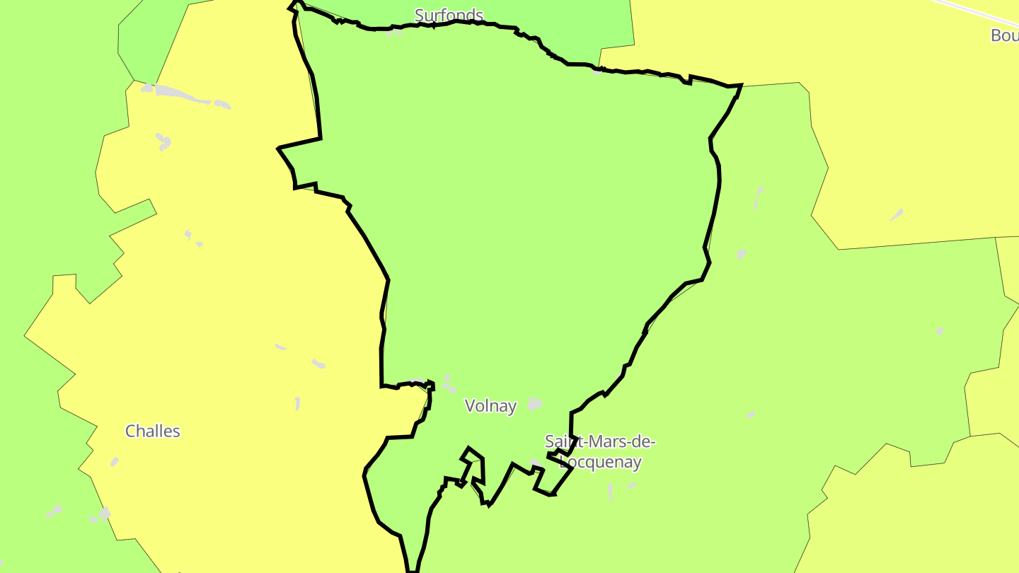 Carte des prix de l'immobilier Volnay