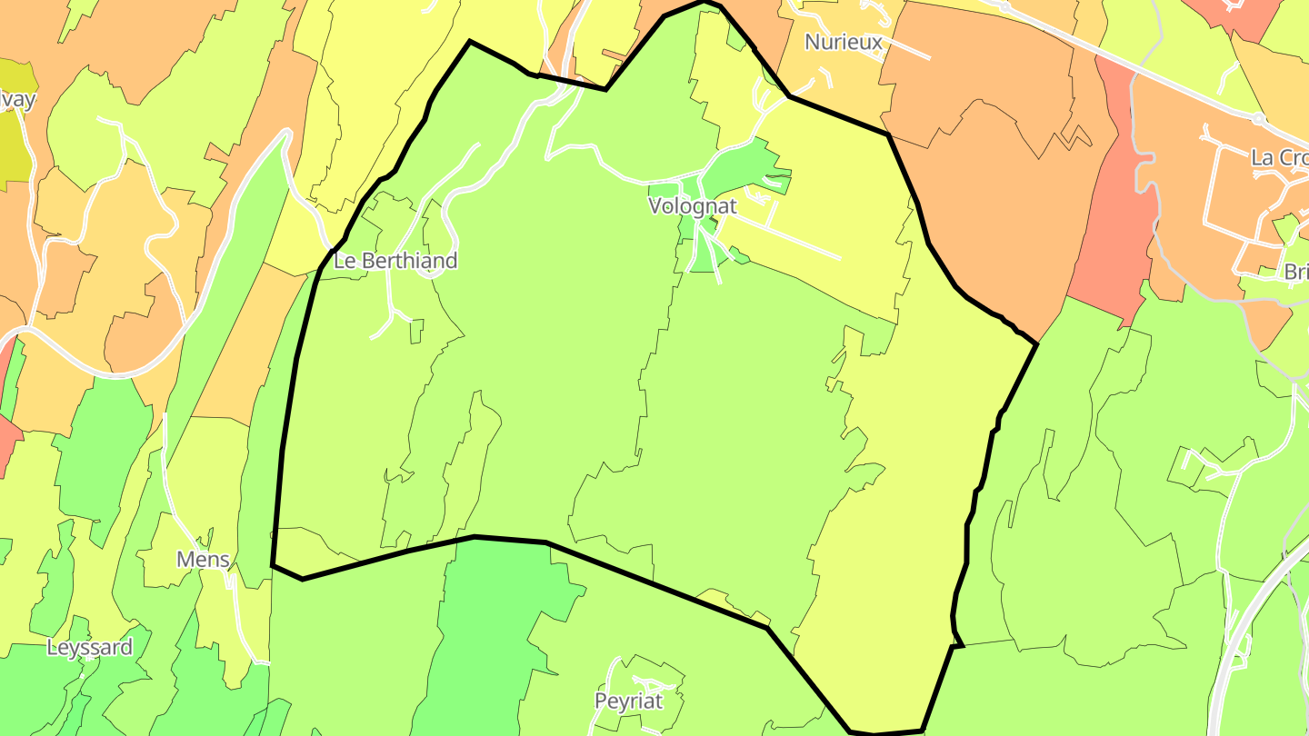 Carte des prix de l'immobilier Volognat