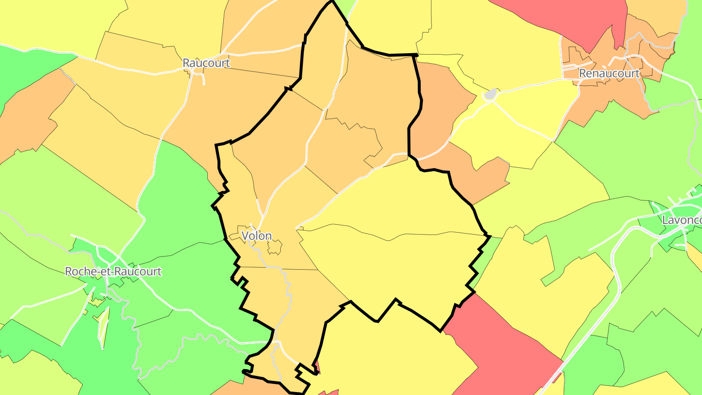 Carte des prix de l'immobilier Volon