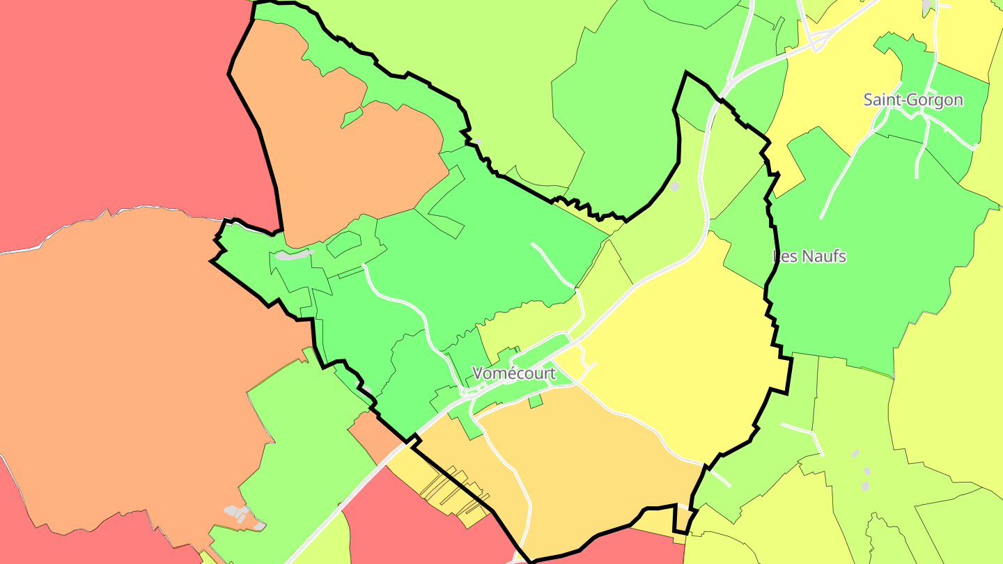 Carte des prix de l'immobilier Vomécourt