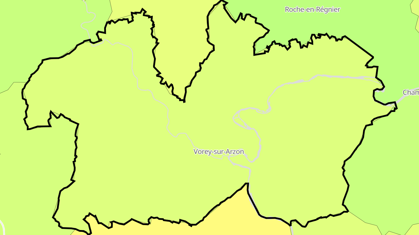Carte des prix de l'immobilier Vorey