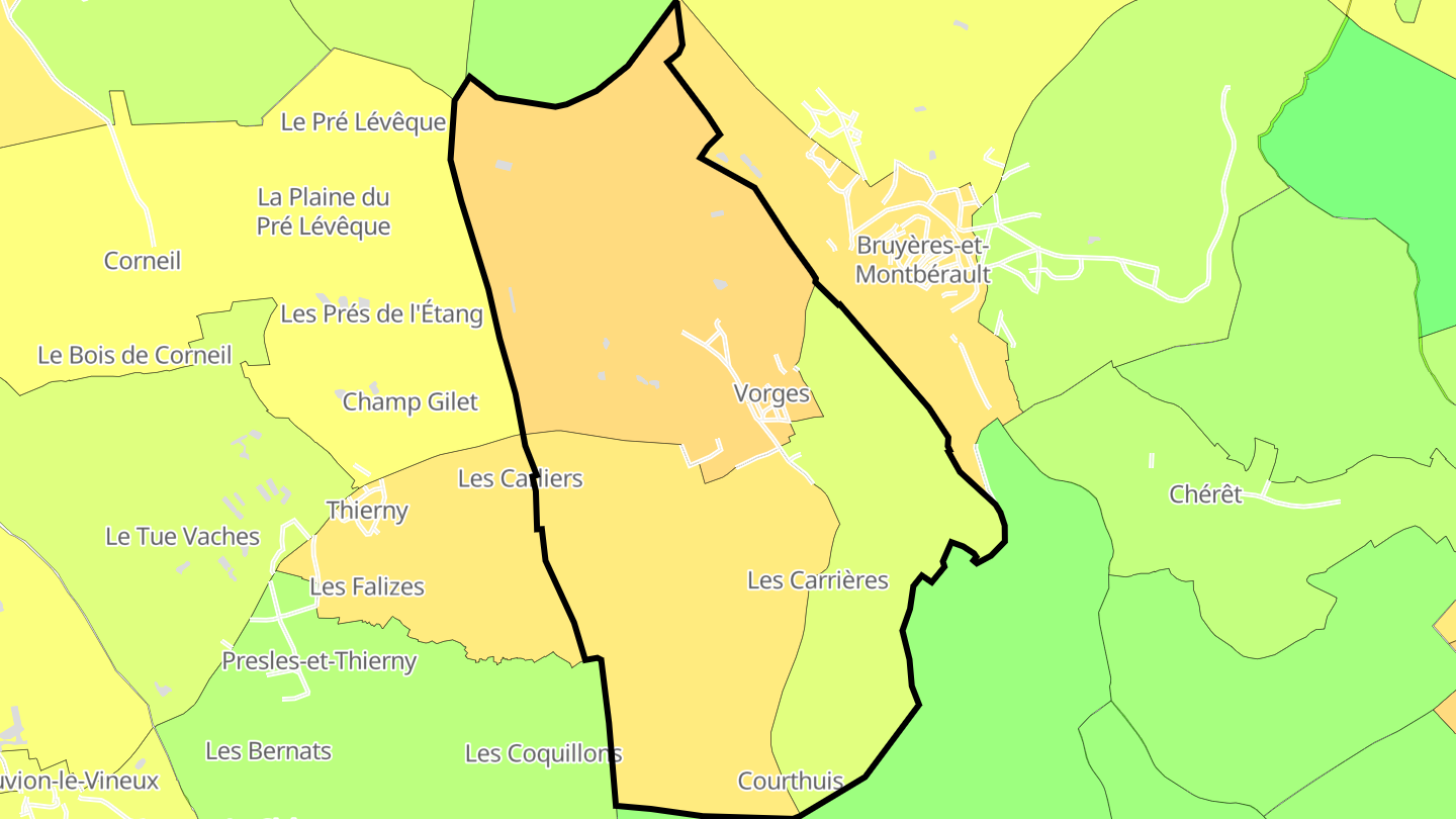 Carte des prix de l'immobilier Vorges