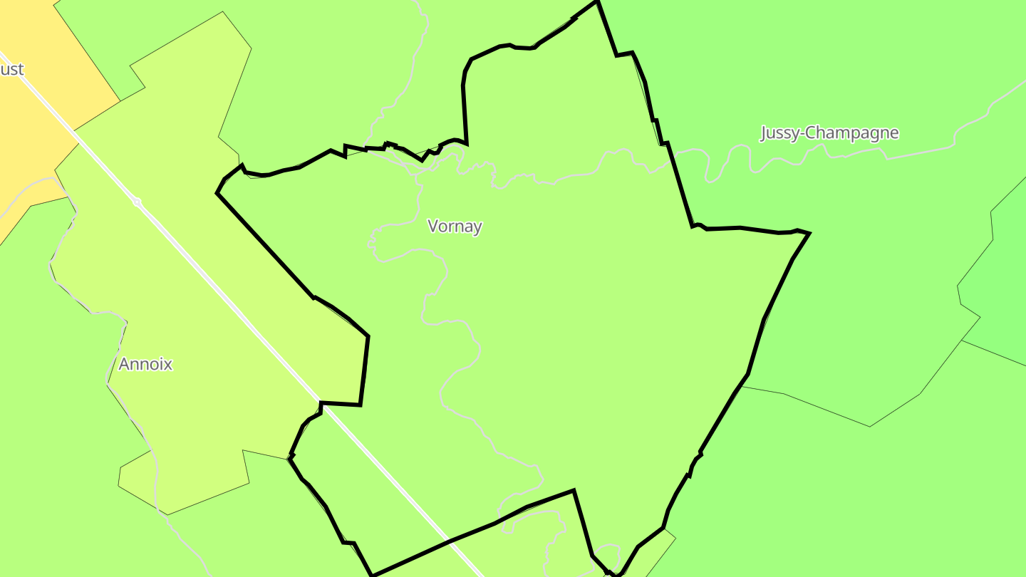 Carte des prix de l'immobilier Vornay