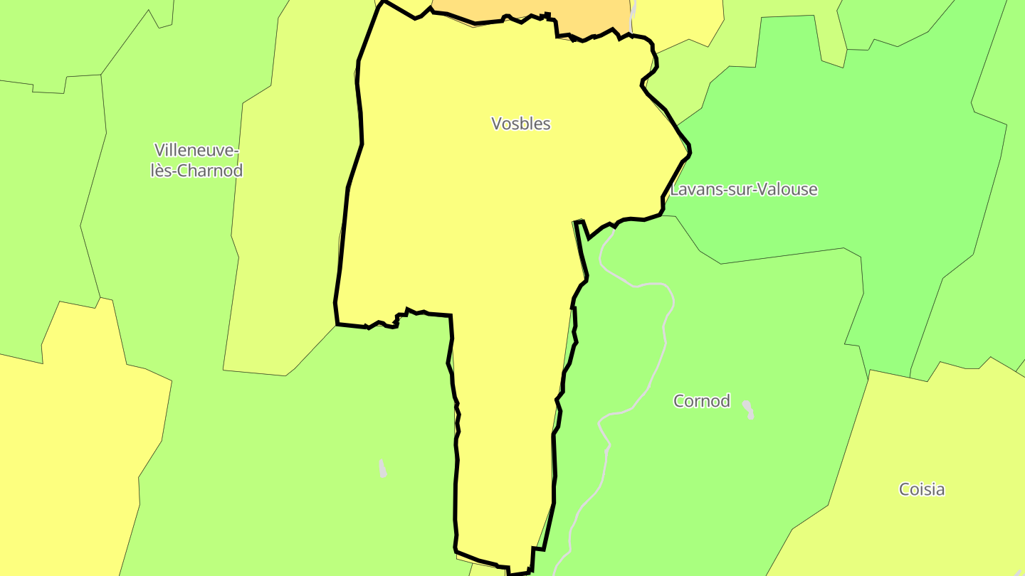 Carte des prix de l'immobilier Vosbles