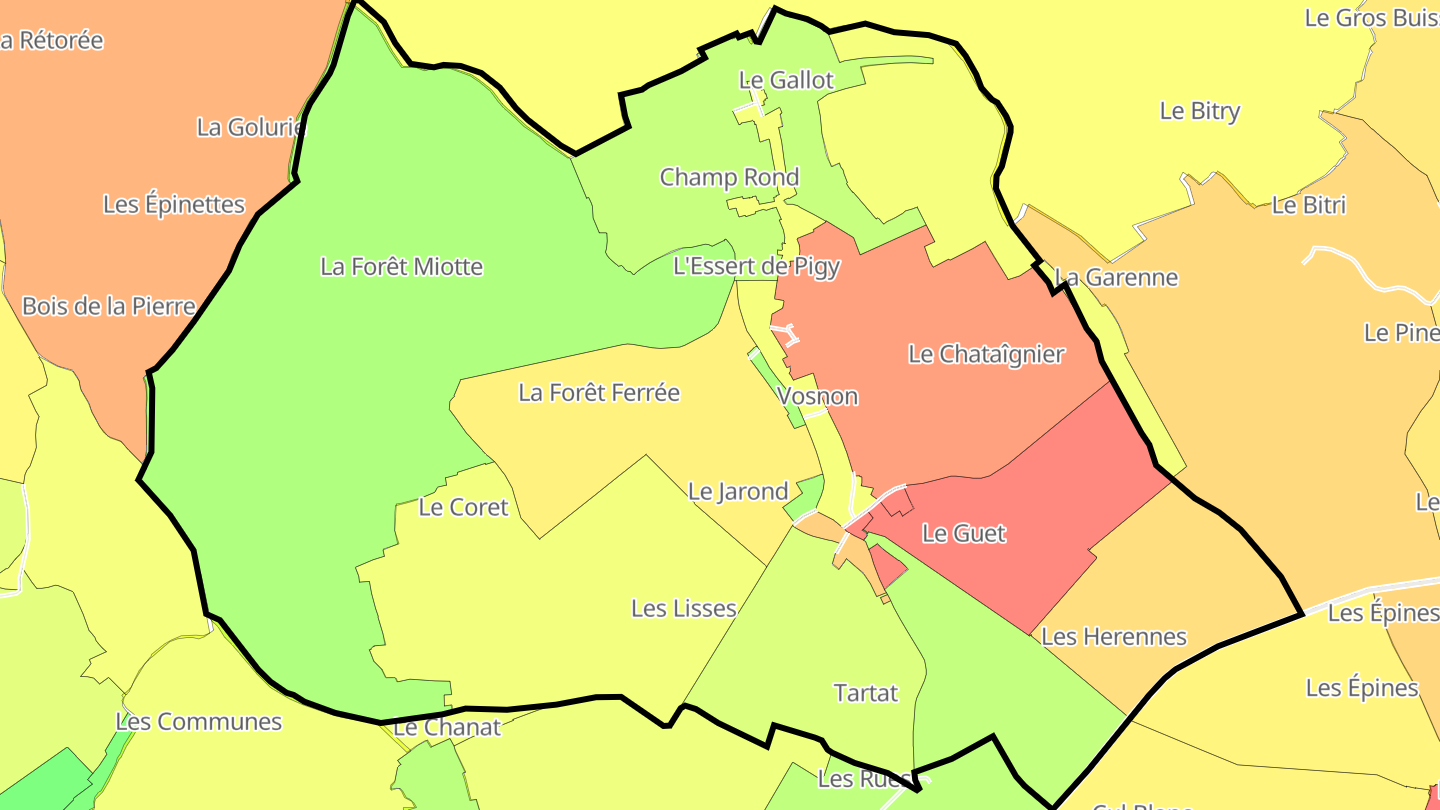 Carte des prix de l'immobilier Vosnon