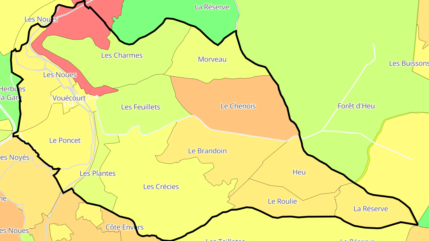Carte des prix de l'immobilier Vouécourt