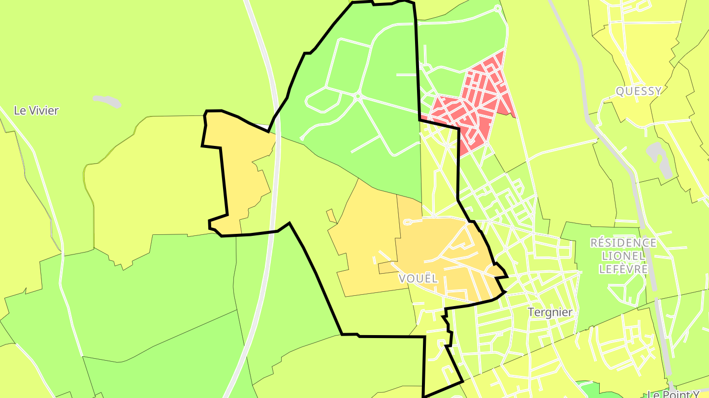 Carte des prix de l'immobilier Vouël