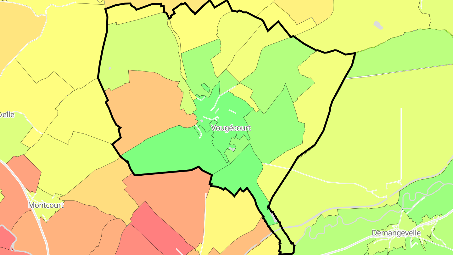Carte des prix de l'immobilier Vougécourt