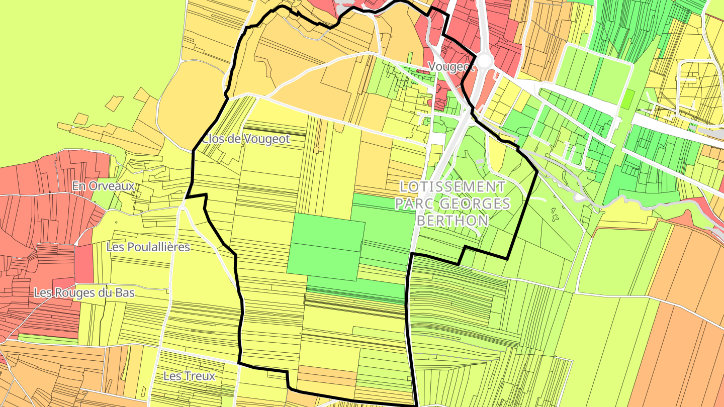Carte des prix de l'immobilier Vougeot