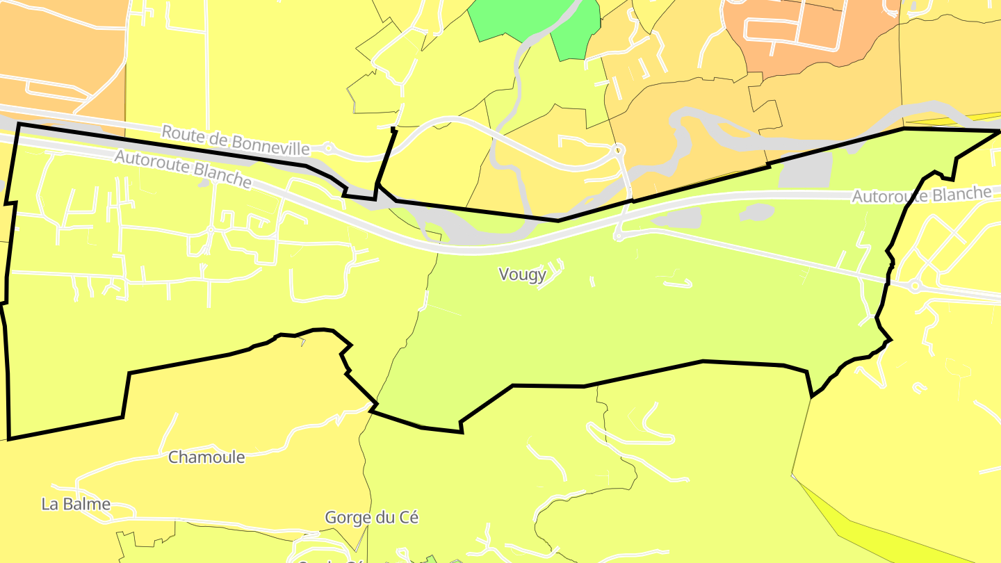 Carte des prix de l'immobilier Vougy