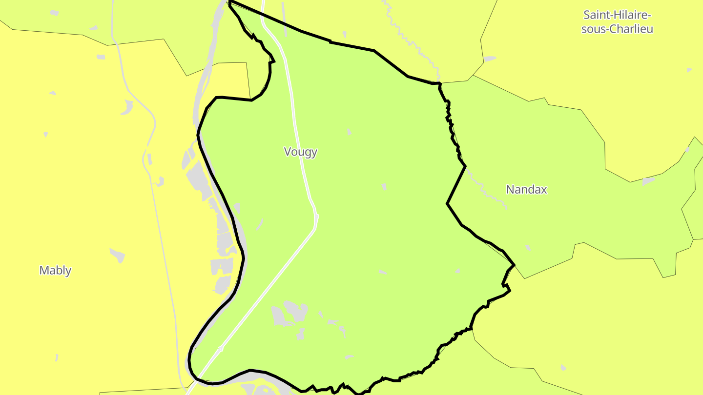 Carte des prix de l'immobilier Vougy