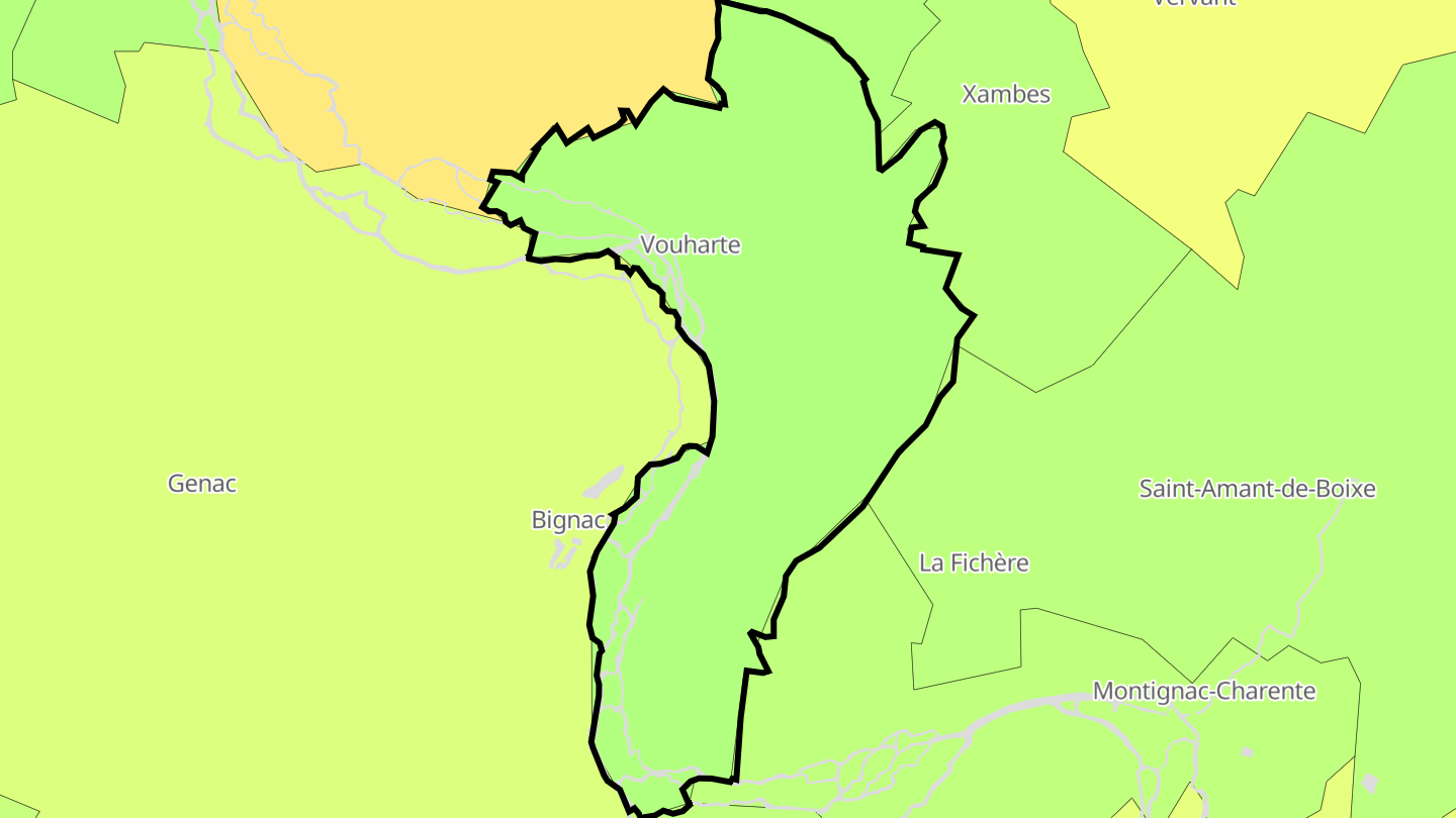Carte des prix de l'immobilier Vouharte