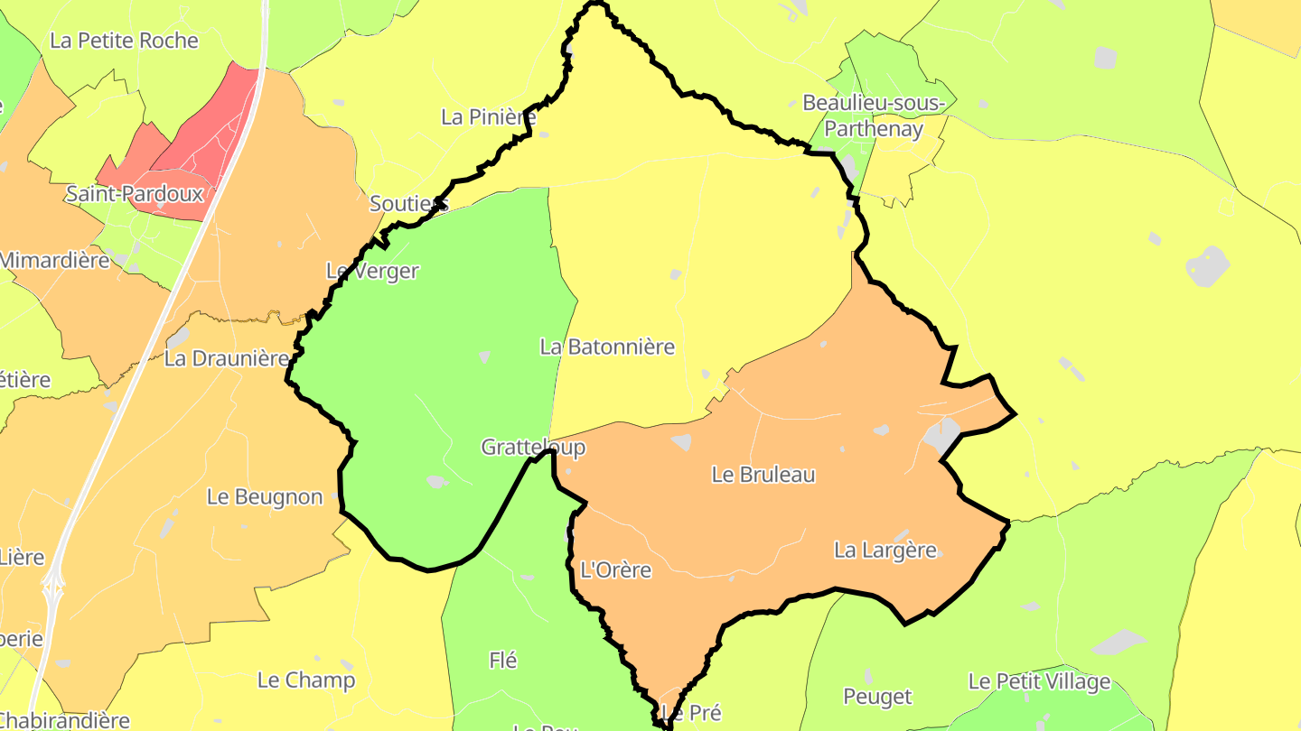 Carte des prix de l'immobilier Vouhé