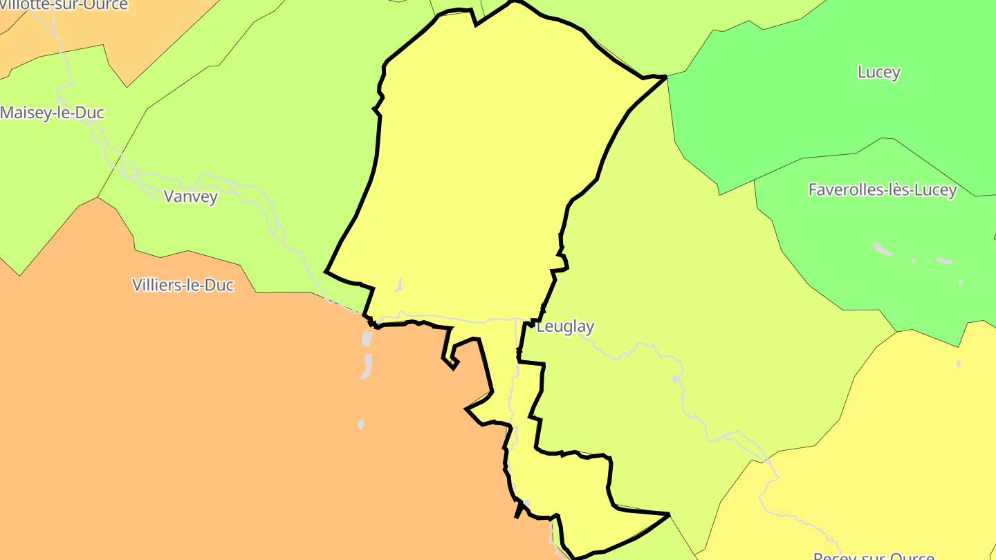 Carte des prix de l'immobilier Voulaines-les-Templiers