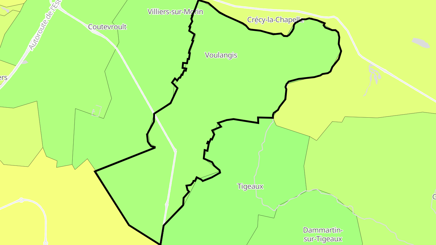 Carte des prix de l'immobilier Voulangis