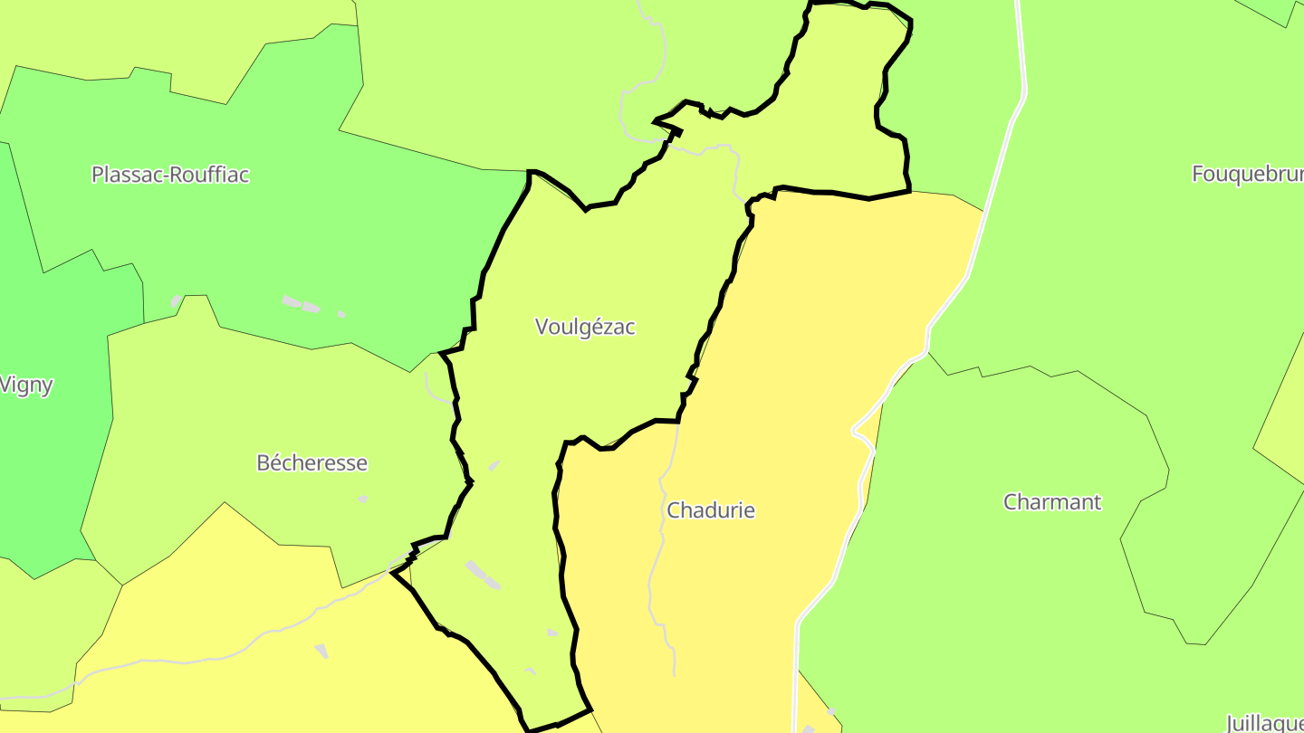 Carte des prix de l'immobilier Voulgézac