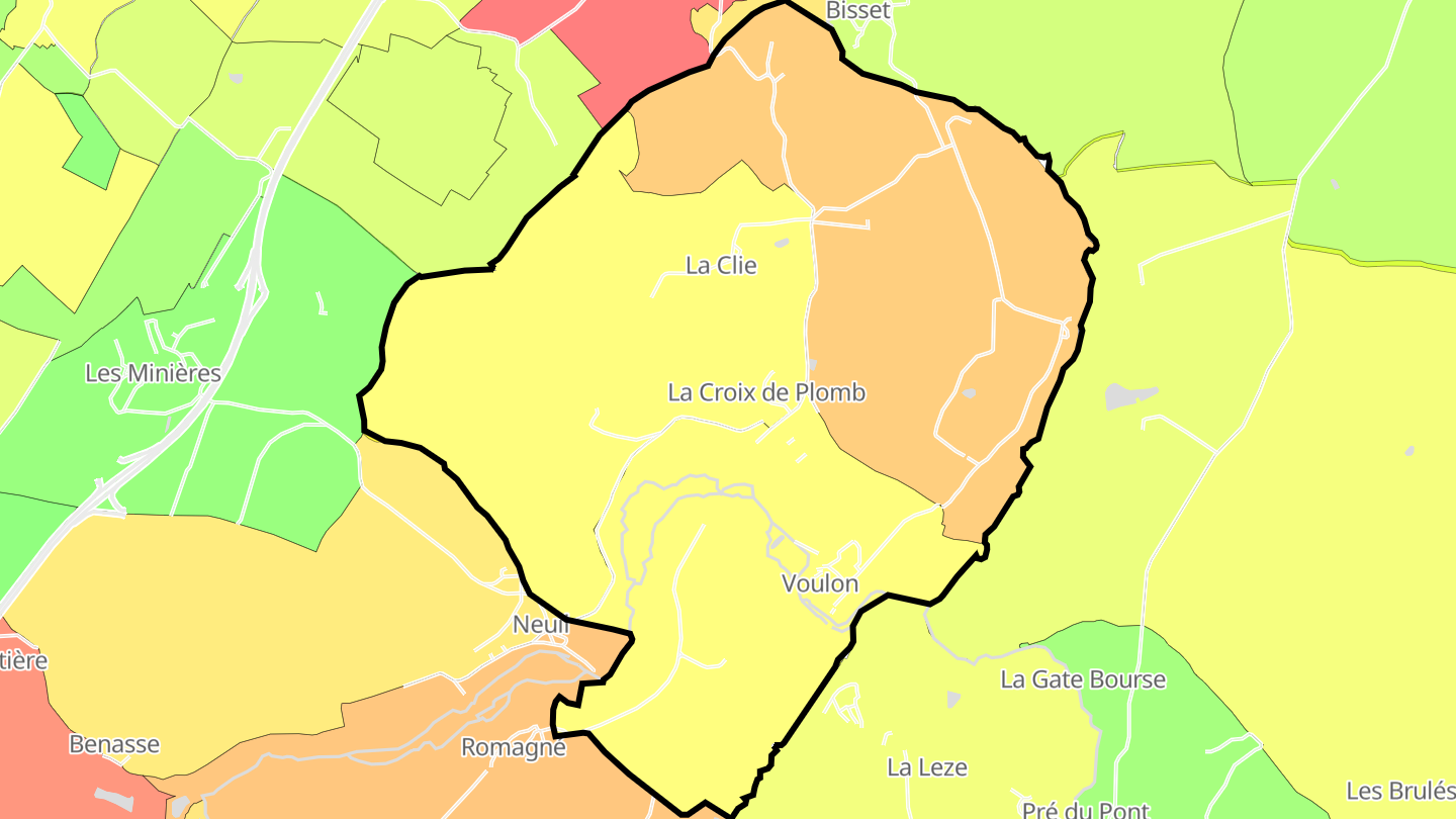 Carte des prix de l'immobilier Voulon
