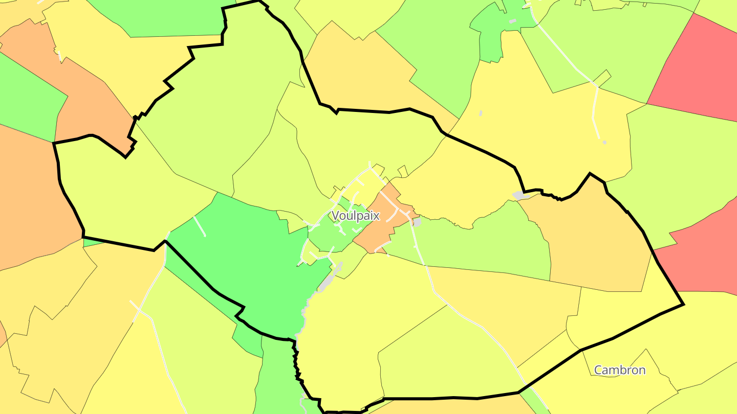 Carte des prix de l'immobilier Voulpaix