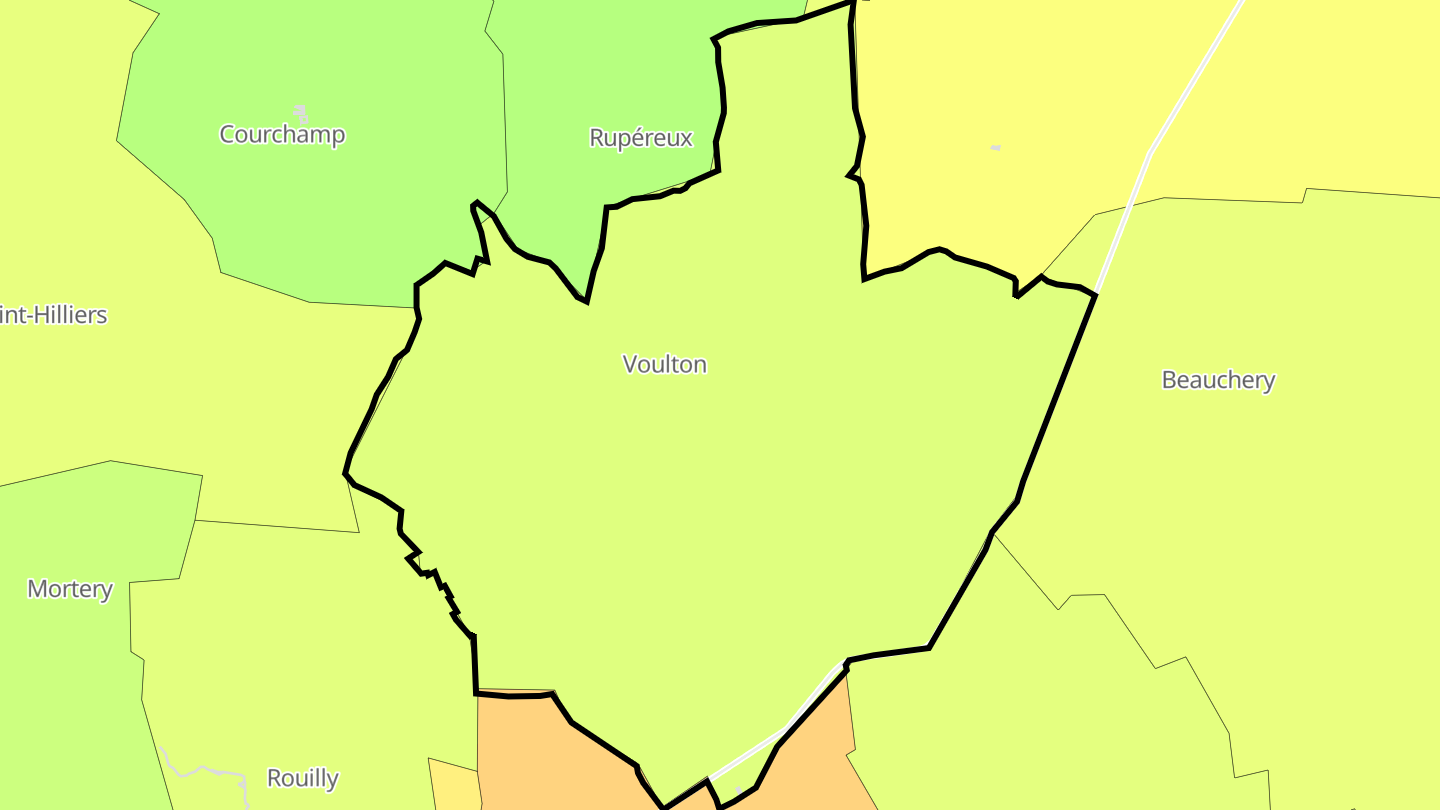 Carte des prix de l'immobilier Voulton
