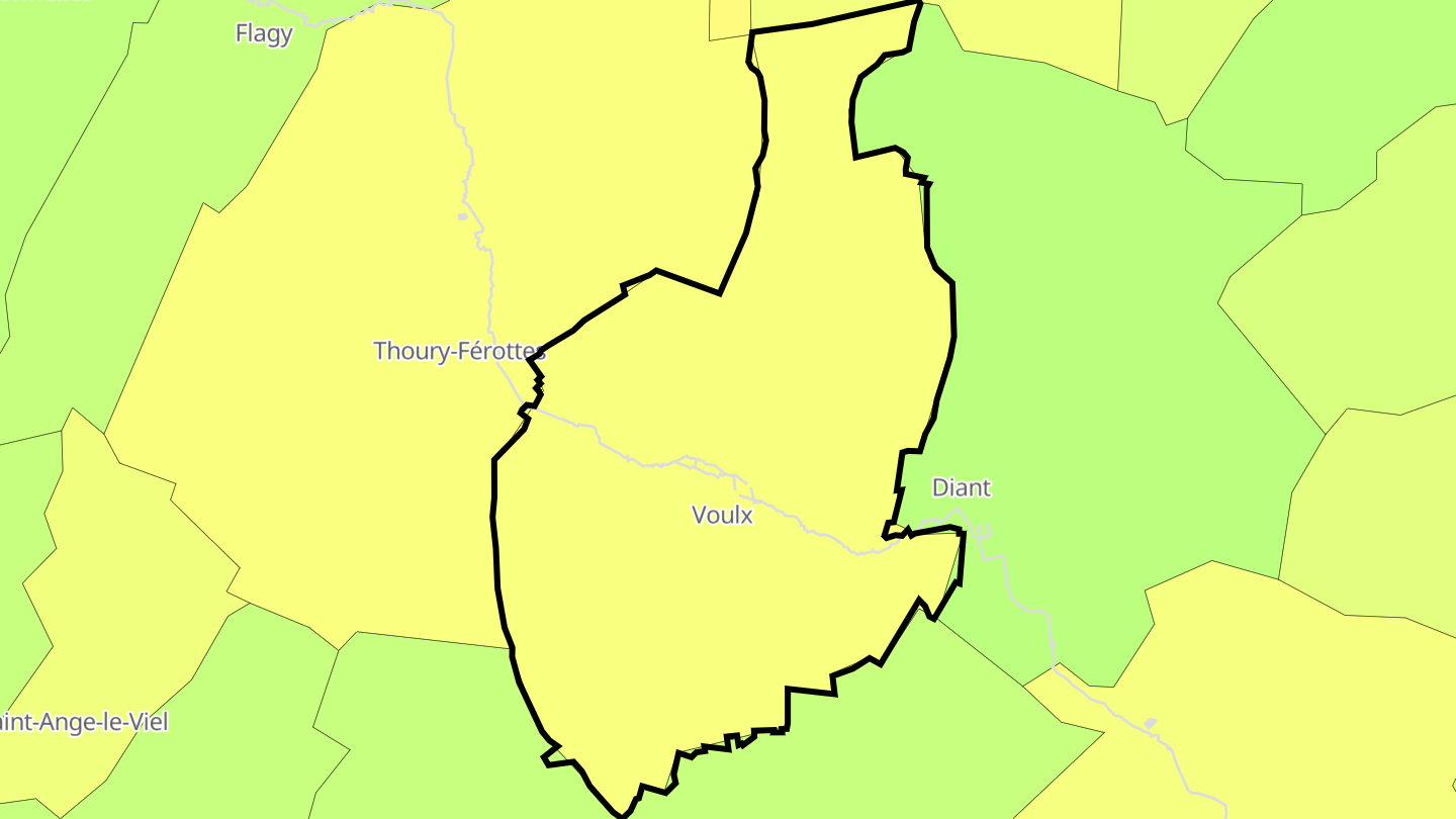 Carte des prix de l'immobilier Voulx