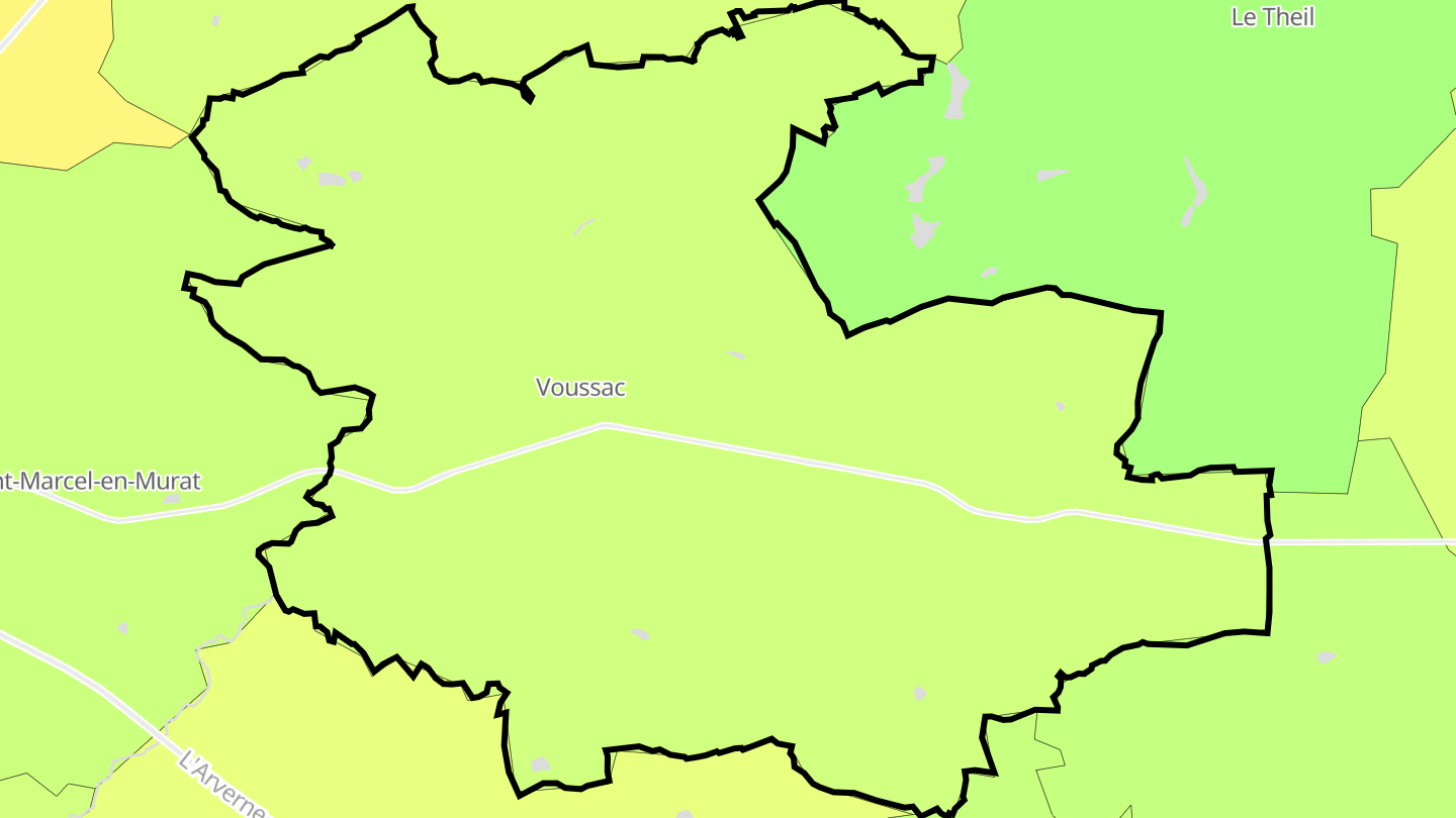 Carte des prix de l'immobilier Voussac