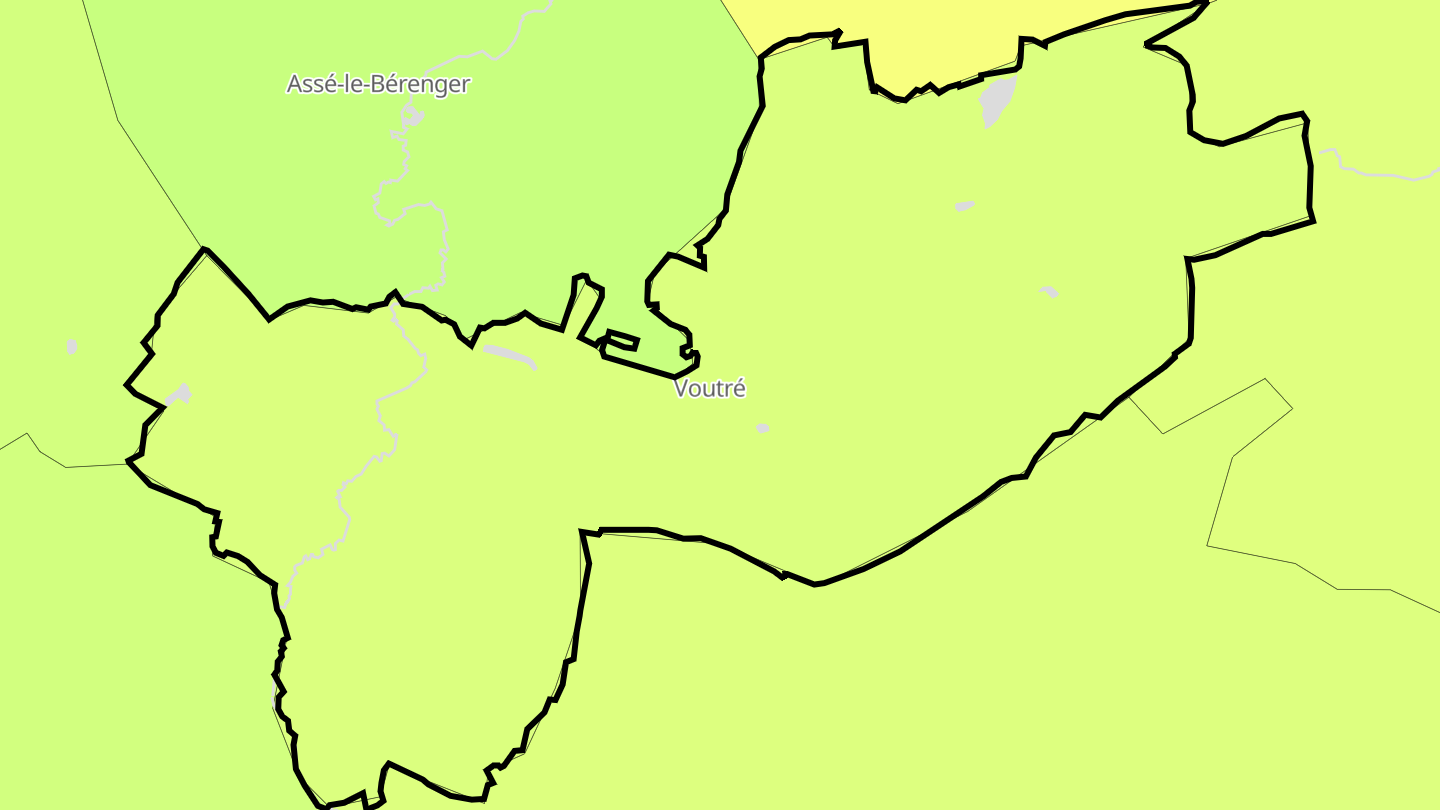 Carte des prix de l'immobilier Voutré