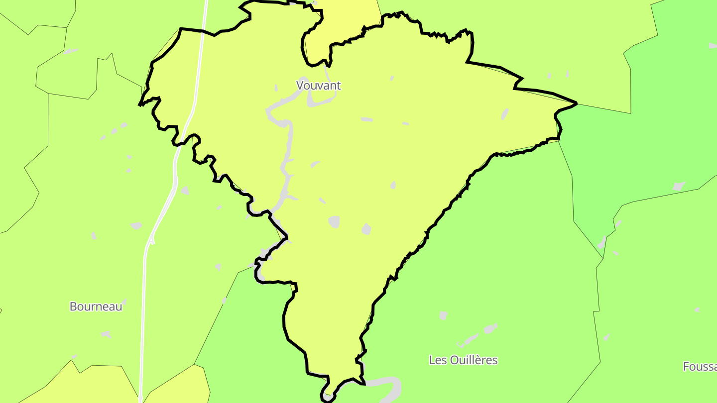 Carte des prix de l'immobilier Vouvant